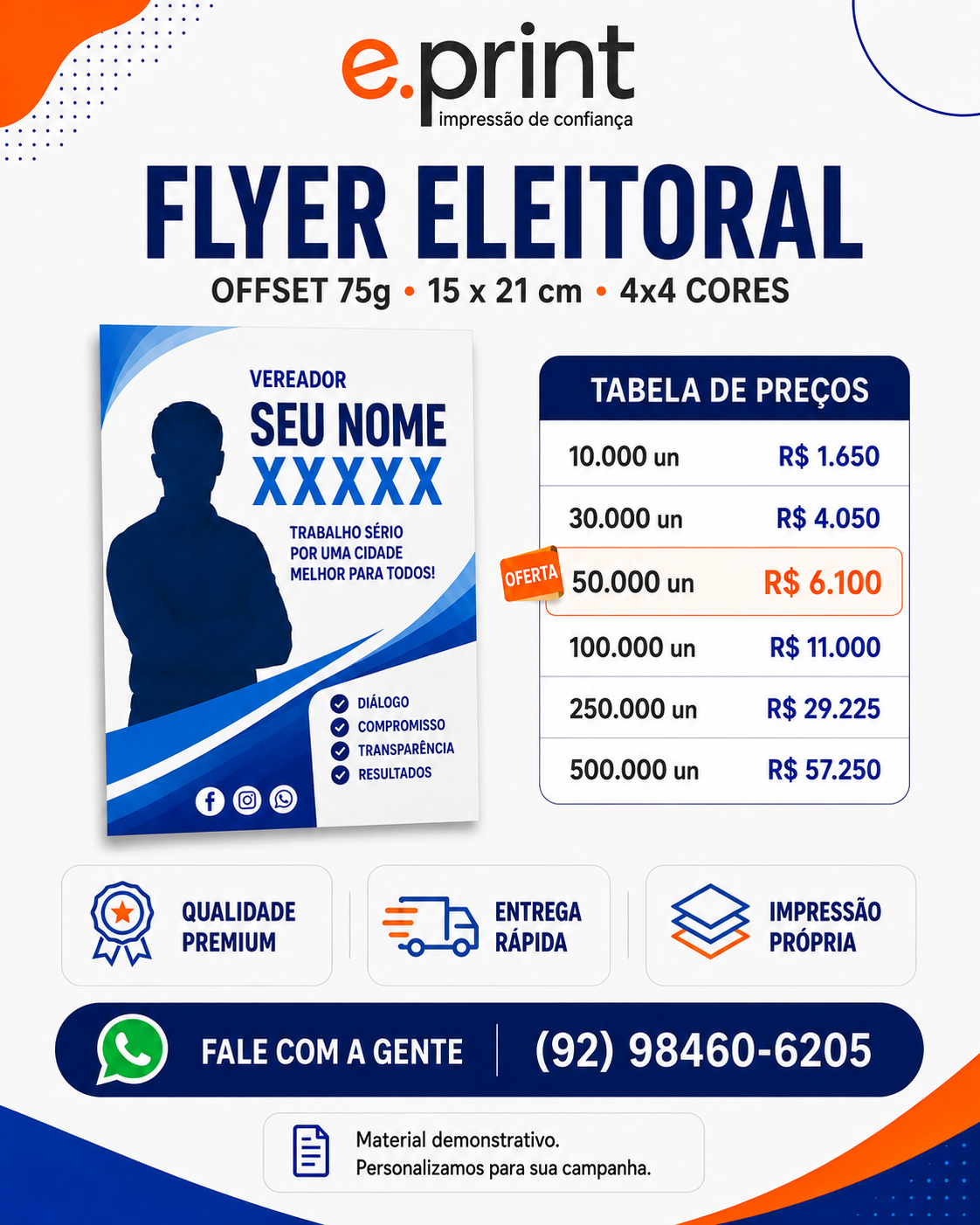 Flyer Eleitoral Formato 15x21