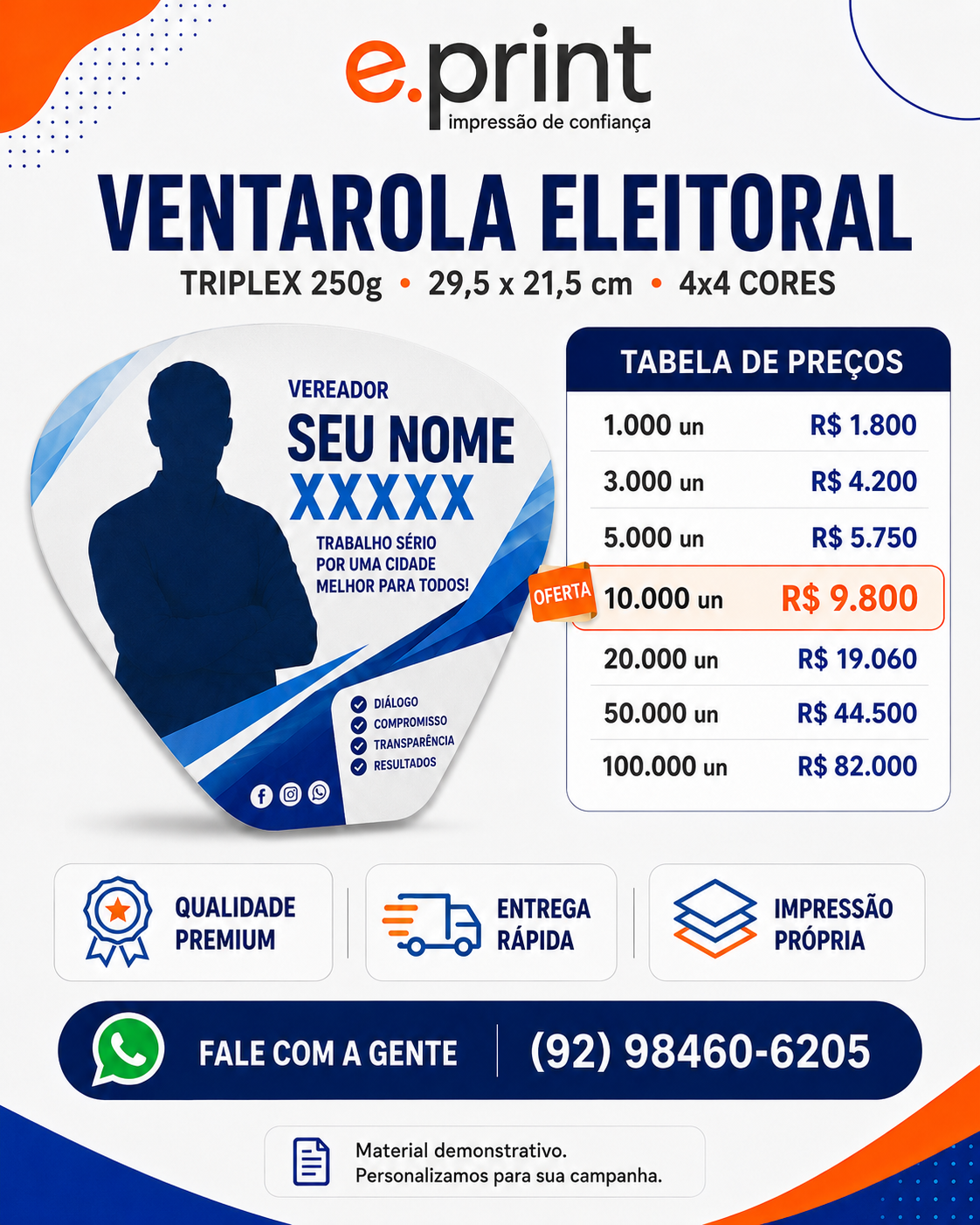 Ventarola Eleitoral no Papel Triplex